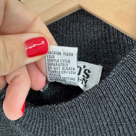 Vintage Chico’s Design Black Mock Neck Sweater Vest Size 3 (XL) Knit Minimalist - Picture 4 of 7